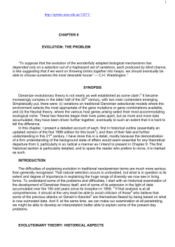 1 http://eprints.utas.edu.au/12671/ CHAPTER 8 EVOLUTION: THE
