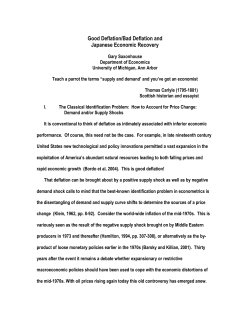 Good Deflation/Bad Deflation and - Gerald R. Ford School of Public