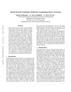 Neural Network Translation Models for Grammatical Error Correction