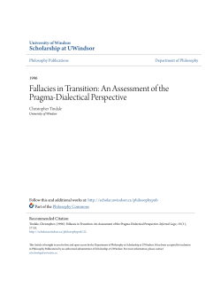 Fallacies in Transition: An Assessment of the Pragma