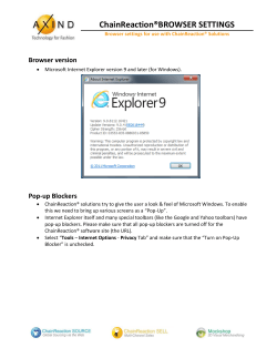 ChainReaction&reg;BROWSER SETTINGS