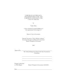 CORPORATE GOVERNANCE, OWNERSHIP STRUCTURE AND