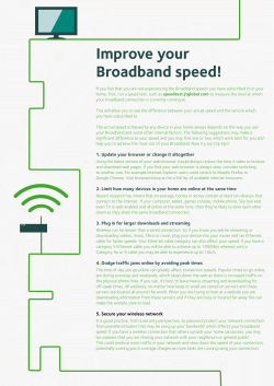 Improve your Broadband speed!