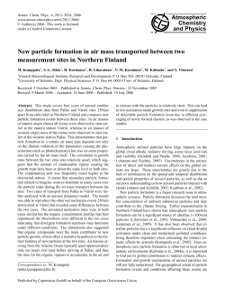 New particle formation in air mass transported between two