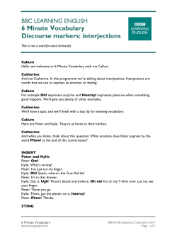 6 Minute Vocabulary Discourse markers: interjections