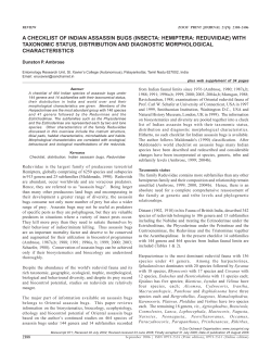 Ambrose Checklist of Assassin bugs 871 FINAL
