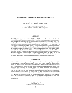 Solidification Modeling of Nb Bearing Superalloys