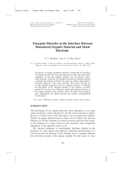 Energetic Disorder at the Interface Between Disordered Organic