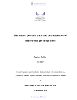 The values, personal traits and characteristics of leaders who get