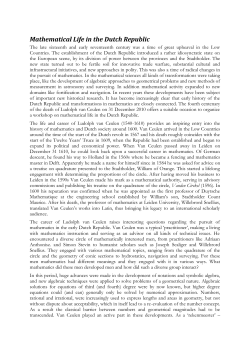 Mathematical Life in the Dutch Republic