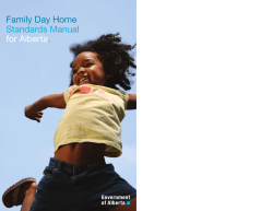 Family Day Home Standards Manual for Alberta