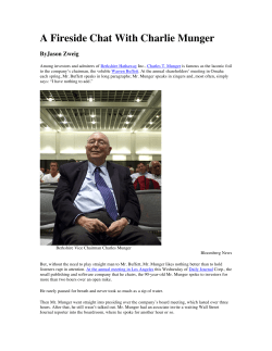 A Fireside Chat With Charlie Munger