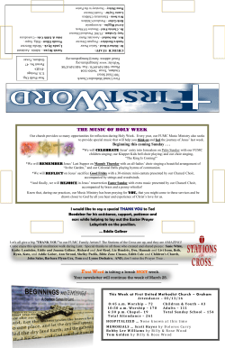 the music of holy week - First United Methodist Church