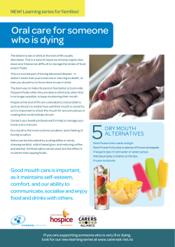Oral care for someone who is dying