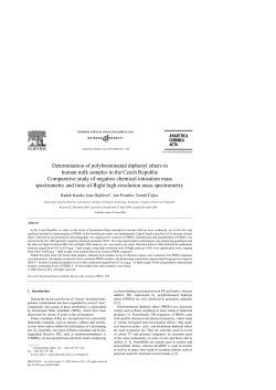 Determination of polybrominated diphenyl ethers in human milk
