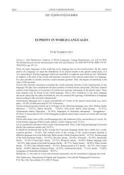 EUPHONY IN WORLD LANGUAGES
