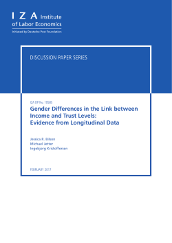 Gender Differences in the Link between Income and Trust Levels