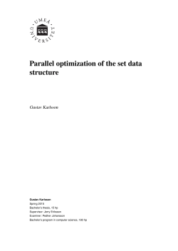 Parallel optimization of the set data structure
