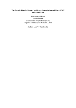 The Spratly Islands dispute: Multilateral negotiations