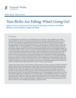 Teen Births Are Falling: What`s Going On?
