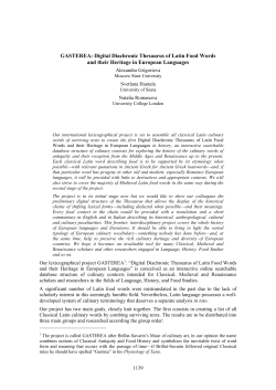 GASTEREA: Digital Diachronic Thesaurus of Latin Food
