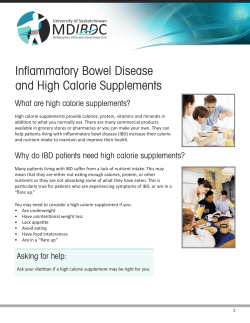Inflammatory Bowel Disease and High Calorie Supplements