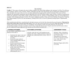 HIST133 - Civil War - Massasoit Community College
