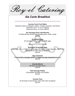 Ala Carte Breakfast - Roy