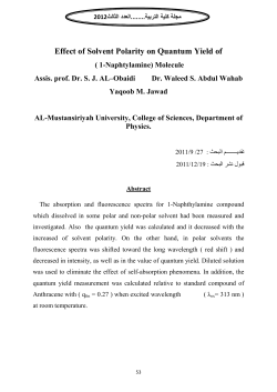 Effect of Solvent Polarity on Quantum Yield of