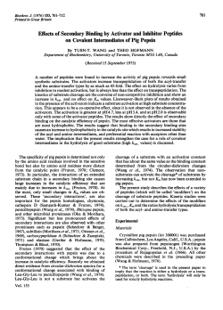 on Covalent Intermediates of Pig Pepsin