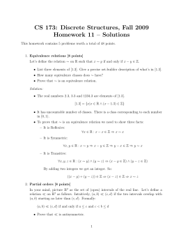 CS 173: Discrete Structures, Fall 2009 Homework 11 &ndash; Solutions