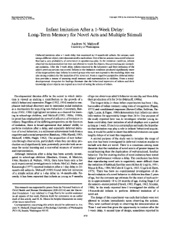 Infant Imitation After a 1-Week Delay