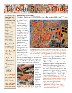 Students Gathering 11,000,000 Stamps to Remember Holocaust`s