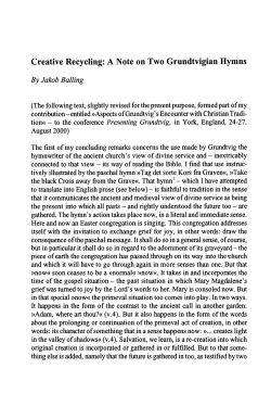 Creative Recycling: A Note on Two Grundtvigian Hymns