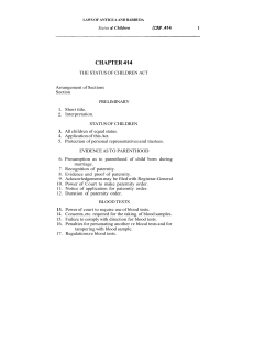 Status of Children Act - Government of Antigua and Barbuda LAWS