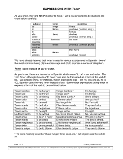 EXPRESSIONS WITH Tener