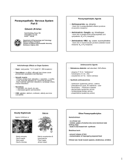 Parasympathetic Nervous System Part II