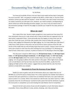 Documenting Your Model for a Scale Contest
