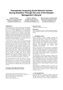 Thematically Analysing Social Network Content