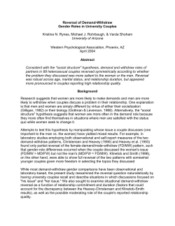 Reversal of Demand-Withdraw Gender Roles