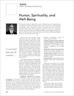 Humor, Spirituality, and Well-Being