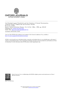 Carl Reinhold August Wunderlich and the Evolution of