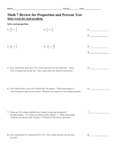 Math 7 Review for Proportion and Percent Test