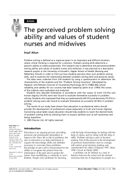 The perceived problem solving ability and values of student nurses
