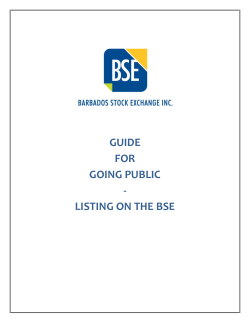 Guide for Going Public - Barbados Stock Exchange