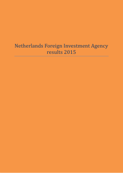 NFIA Results 2015 - Netherlands Foreign Investment Agency