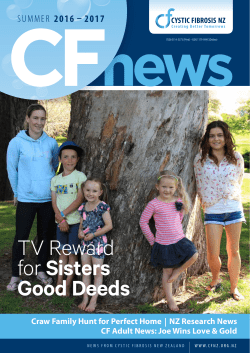 Summer 2016/2017 - Cystic Fibrosis Association of New Zealand