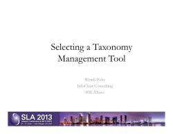 Selecting a Taxonomy Management Tool