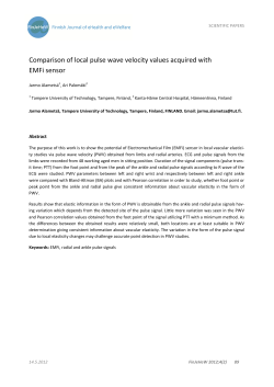 Comparison of local pulse wave velocity values acquired with EMFi