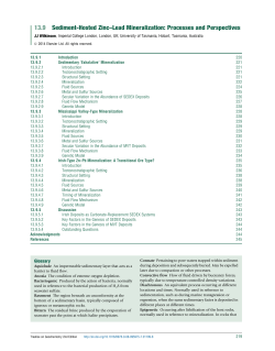 Sediment-Hosted Zinc-Lead Mineralization